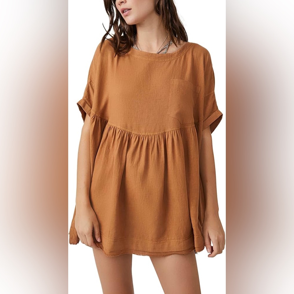 Free People We The Free Moon City Oversized Babydoll Blouse XS
